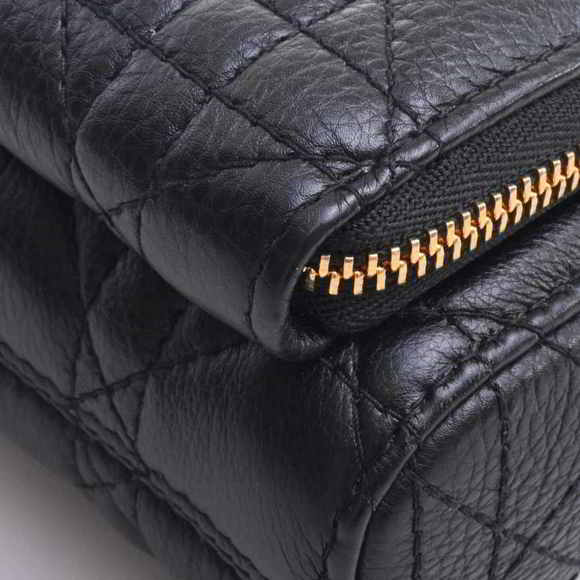 Christian Dior Canage Leather Caro Double Pouch Shoulder Bag Black Women's - Picture 4 of 10